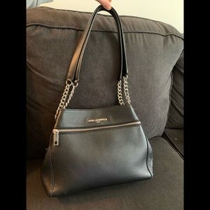 karl lagerfeld Paris black leather bag